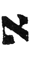 Detailansicht des Buchstabens alef