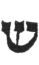 Detailansicht des Buchstabens schin