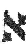 Detailansicht des Buchstabens alef