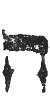 Detailansicht des Buchstabens heh